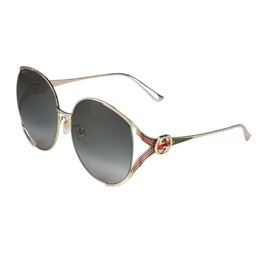 Gucci Oversized Gold Sunglasses - GG0225S - Picture 2 of 7